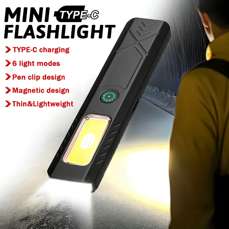 LED Keychain Flashlight Type C Rechargeable 550LM Portable Mini Torch Pocket Lantern Flood Work Light With Magnet For Emergency
LED Keychain Flashlight Type C Rechargeable 550LM Portable Mini Torch Pocket Lantern Flood Work Light With Magnet For Emergency