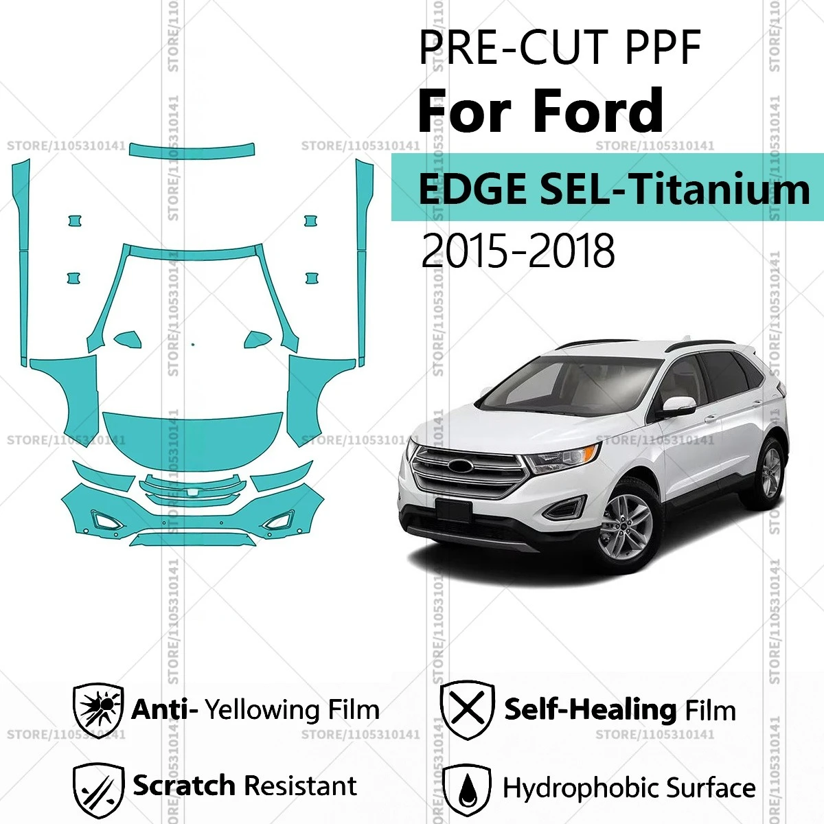 For Ford EDGE SEL-Titanium 2015-2018 Pre-Cut Paint Protection Film PPF Transparent Car Film Automotive PPF Front Kit - Rockers
For Ford EDGE SEL-Titanium 2015-2018 Pre-Cut Paint Protection Film PPF Transparent Car Film Automotive PPF Front Kit - Rockers