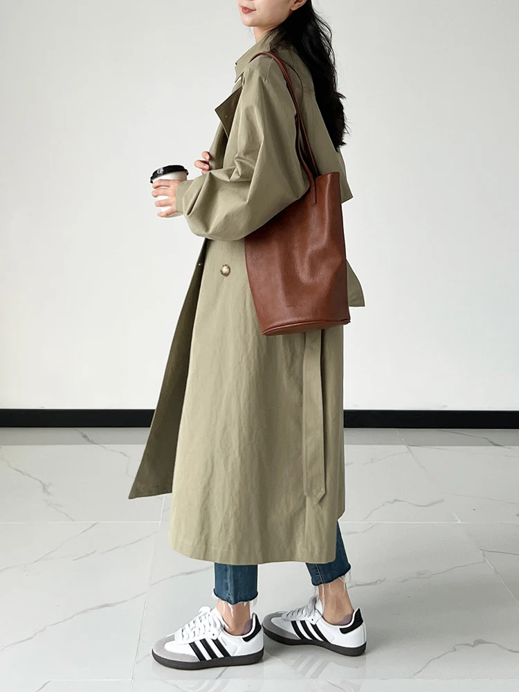 Casual Korean Sle Women's Long Coat Spring New Arrival Loose Fit Double Breasted Button up Cotton Polyester Blend Jaet
Casual Korean Sle Women's Long Coat Spring New Arrival Loose Fit Double Breasted Button up Cotton Polyester Blend Jaet