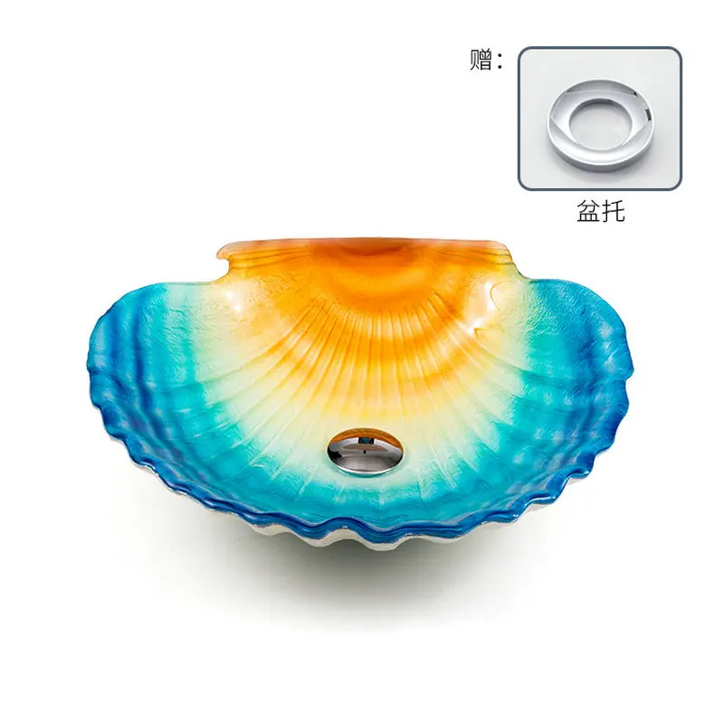New bathroom glass washbasin, hot melt colored scallop art countertop basin washbasin
New bathroom glass washbasin, hot melt colored scallop art countertop basin washbasin