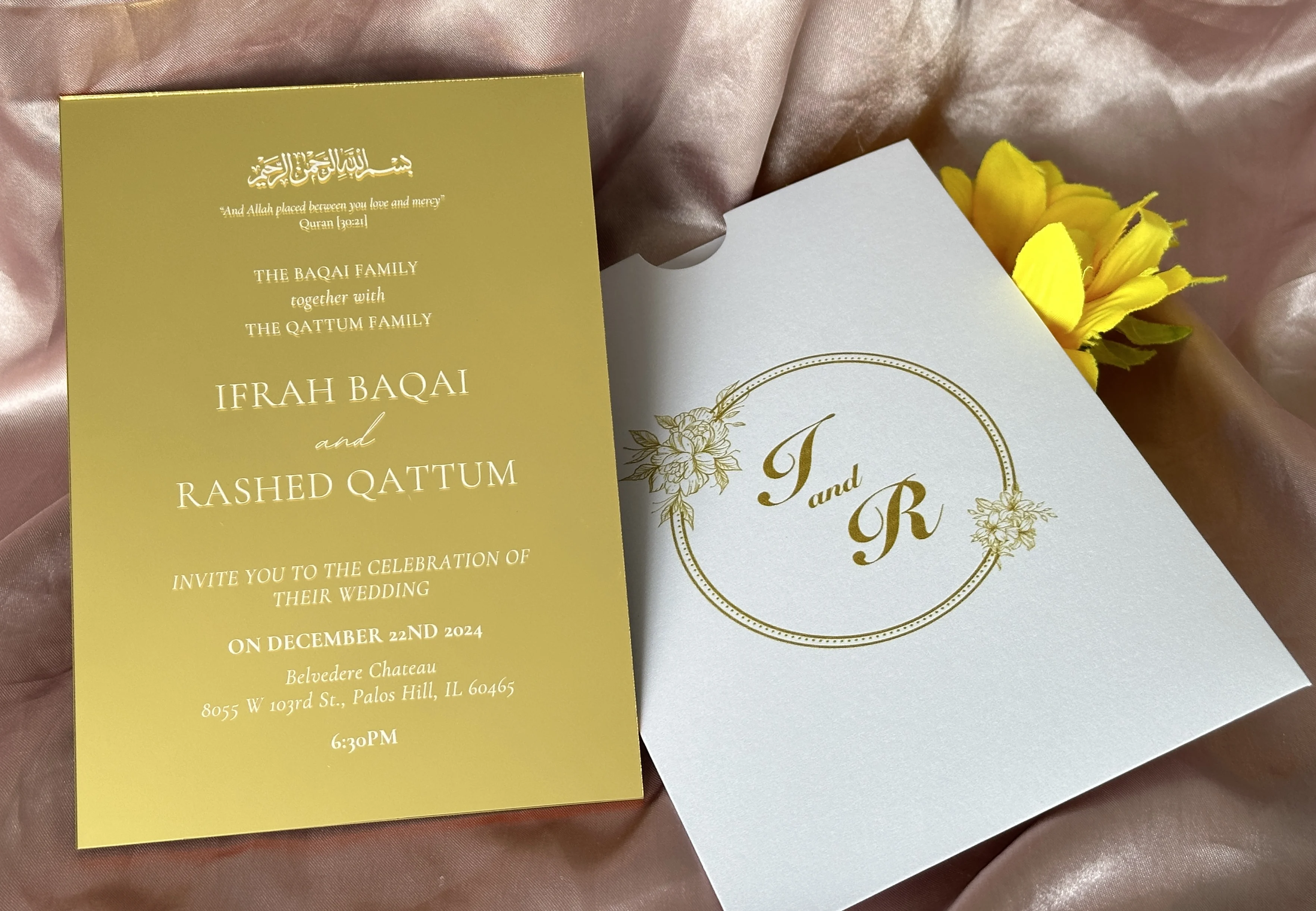 10pcs Custom Mirror Gold Acrylic Wedding Invitation Card with Personal Pocket Envelopes Birthday Greeting Invite Card Decoration
10pcs Custom Mirror Gold Acrylic Wedding Invitation Card with Personal Pocket Envelopes Birthday Greeting Invite Card Decoration