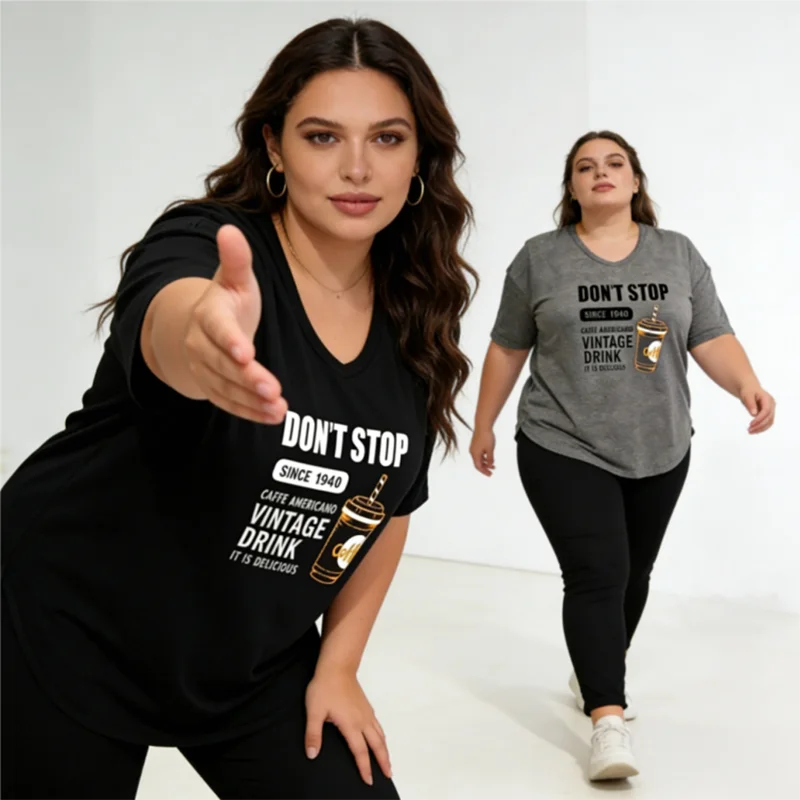 Женская футболка больших размеров, 40-150 кг, летняя свободная футболка с рисунком, повседневный топ с кофейным принтом, оверсайз, топ с короткими рукавами и круглым вырезом
Женская футболка больших размеров, 40-150 кг, летняя свободная футболка с рисунком, повседневный топ с кофейным принтом, оверсайз, топ с короткими рукавами и круглым вырезом