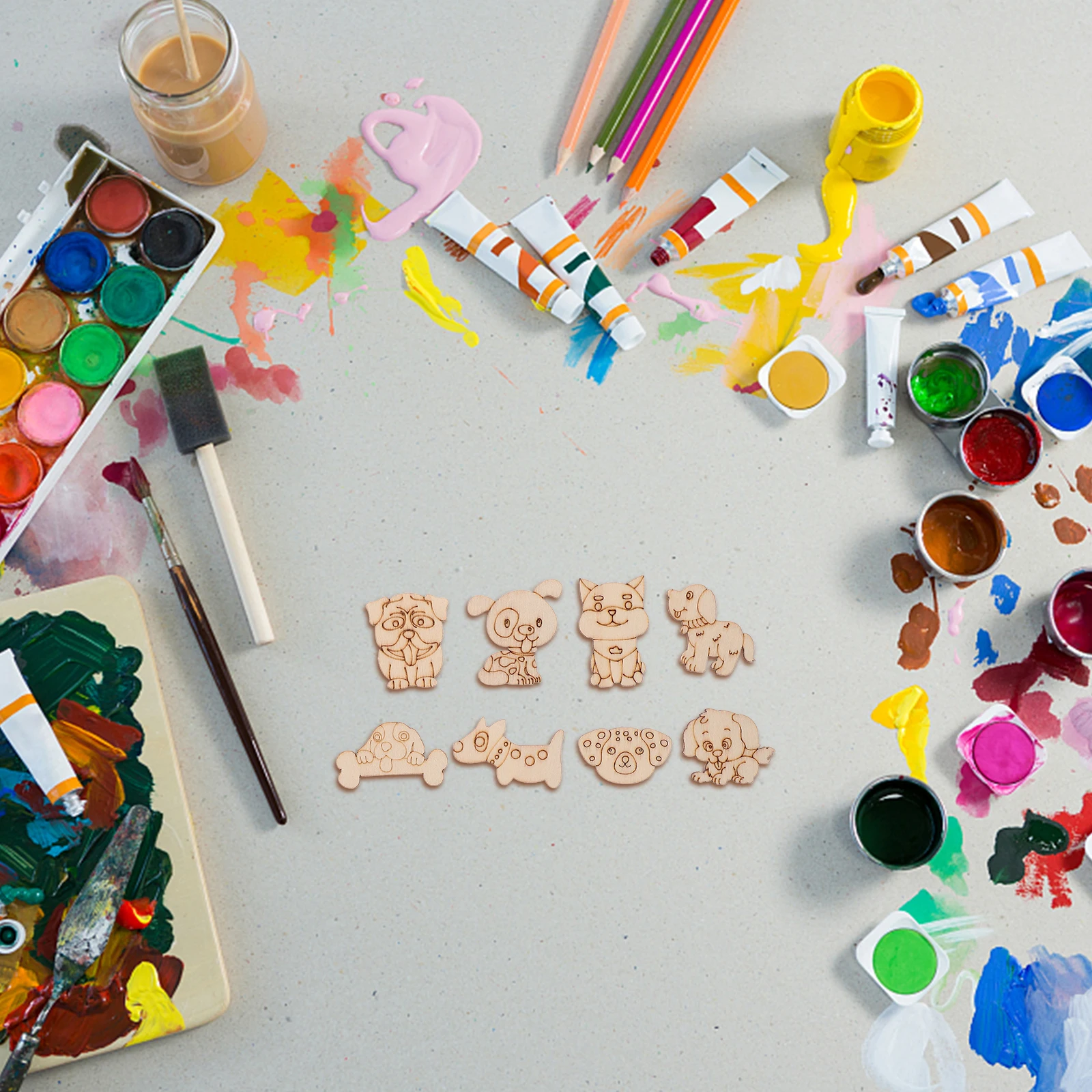 100Pcs Pet Dog Wooden Slices Unfinished DIY Wood Cutouts for Painting Craft Accessories Home Decoration Party Supplies
100Pcs Pet Dog Wooden Slices Unfinished DIY Wood Cutouts for Painting Craft Accessories Home Decoration Party Supplies