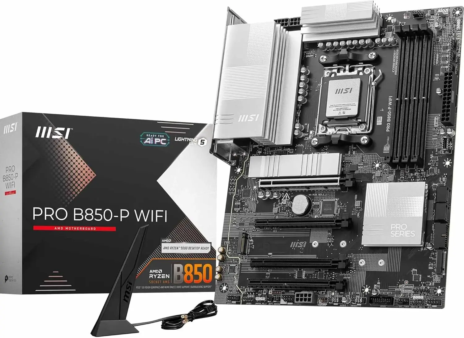 PRO B850-P WiFi ATX Motherboard for AMD Ryzen 9000/8000/7000 AM5 DDR5 PCIe 5.0 M.2 Gen5 Wi-Fi 7
PRO B850-P WiFi ATX Motherboard for AMD Ryzen 9000/8000/7000 AM5 DDR5 PCIe 5.0 M.2 Gen5 Wi-Fi 7