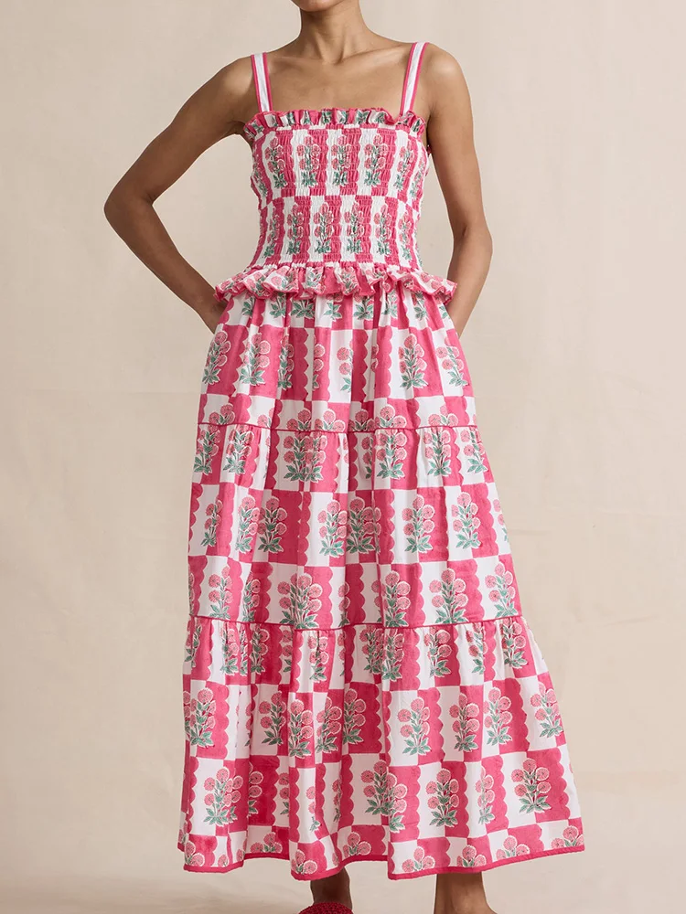 New Backless Spaghetti Strap Maxi Dress, Women Summer Sleeveless Square Collar Party Dress, Print Patchwork Fashion Ladies Dress
New Backless Spaghetti Strap Maxi Dress, Women Summer Sleeveless Square Collar Party Dress, Print Patchwork Fashion Ladies Dress