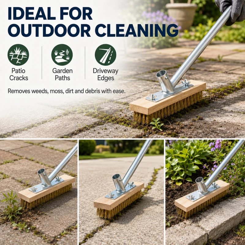 Long Handle Steel Wire Weeding Brush, Solid Wood Shaft, Multifunctional Garden Weed Remover, Patio Driveway Cleaning Tool
Long Handle Steel Wire Weeding Brush, Solid Wood Shaft, Multifunctional Garden Weed Remover, Patio Driveway Cleaning Tool