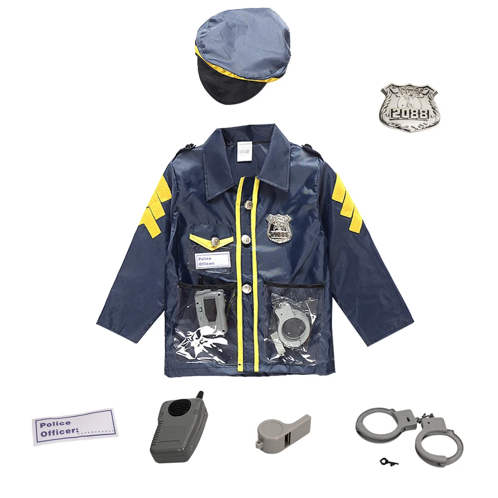 Chlidren's Policeman Cosplay Costume Interpol Costume With Handcuffs And Walkie-talkie Polices Officer Costume For Kids
Chlidren's Policeman Cosplay Costume Interpol Costume With Handcuffs And Walkie-talkie Polices Officer Costume For Kids