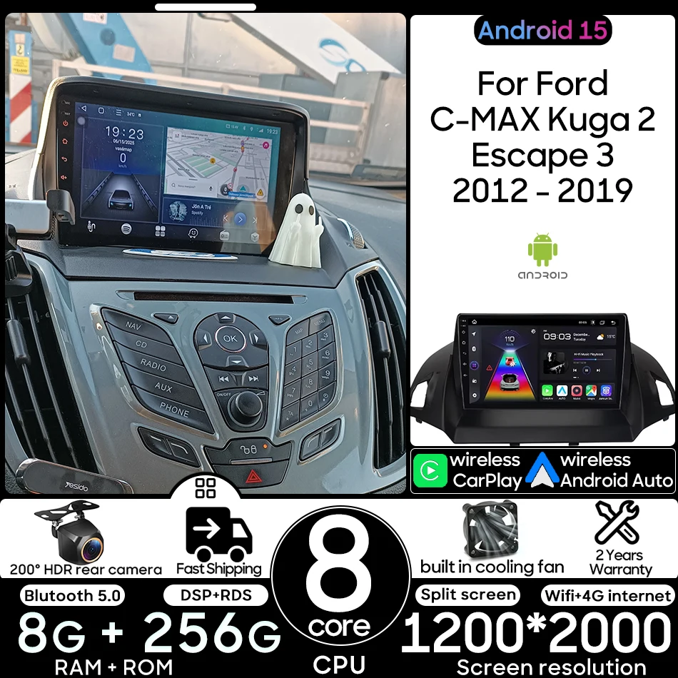Android 15 Car Multimedia Player For Ford C-MAX Kuga 2 Escape 3 2012 - 2019 Radio Head Unit CarPlay Auto Navigation GPS No 2Din
Android 15 Car Multimedia Player For Ford C-MAX Kuga 2 Escape 3 2012 - 2019 Radio Head Unit CarPlay Auto Navigation GPS No 2Din