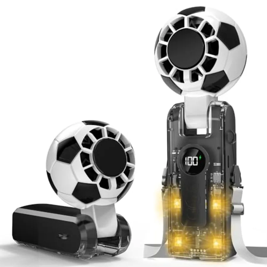 Portable Handheld Turbo Fan with Ice Cooling, 5 Speed Battery Rechargeable Foldable, 4-Mode LED Lights, Up to 12 Hrs, Small Por
Portable Handheld Turbo Fan with Ice Cooling, 5 Speed Battery Rechargeable Foldable, 4-Mode LED Lights, Up to 12 Hrs, Small Por