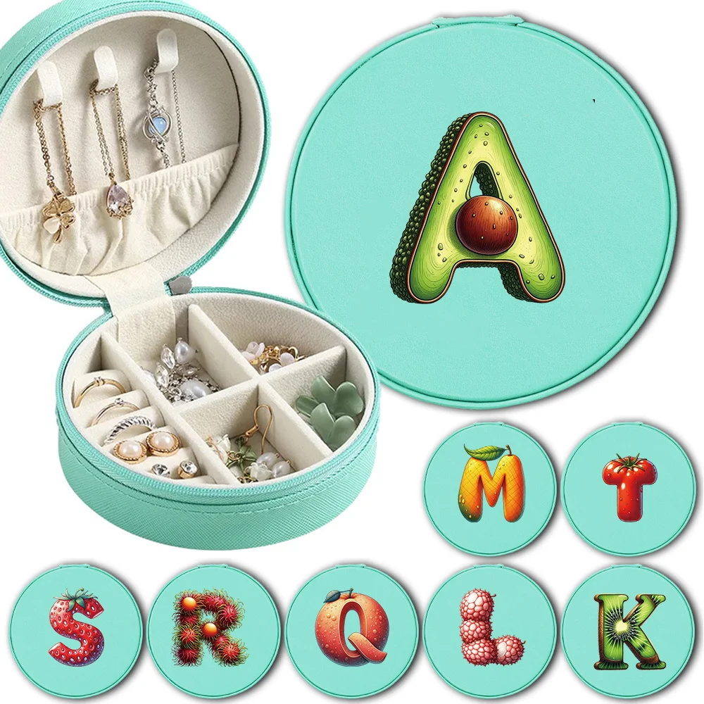 PU Round Jewelry Case Suitable for Carrying with You When Traveling Fruit Letter Initial Name 26 Letters Pattern
PU Round Jewelry Case Suitable for Carrying with You When Traveling Fruit Letter Initial Name 26 Letters Pattern