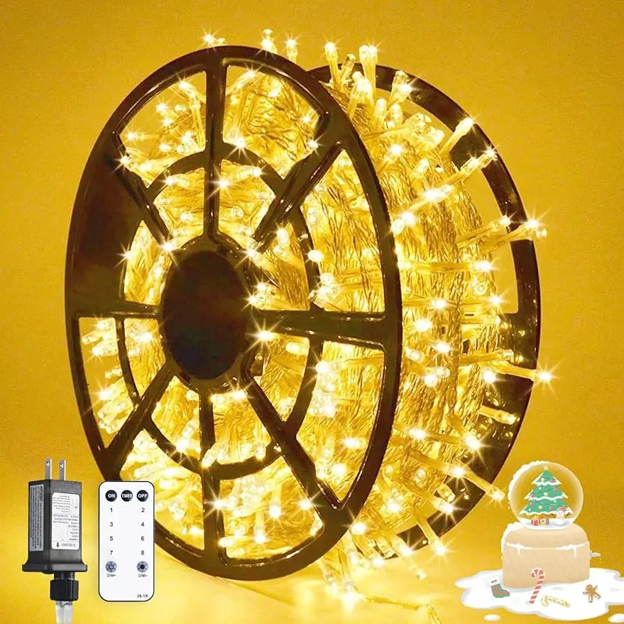168FT 600 LED Christmas Lights Outdoor Waterproof 8 Modes Indoor Christmas String Lights Warm White Christmas Tree Ligh
168FT 600 LED Christmas Lights Outdoor Waterproof 8 Modes Indoor Christmas String Lights Warm White Christmas Tree Ligh