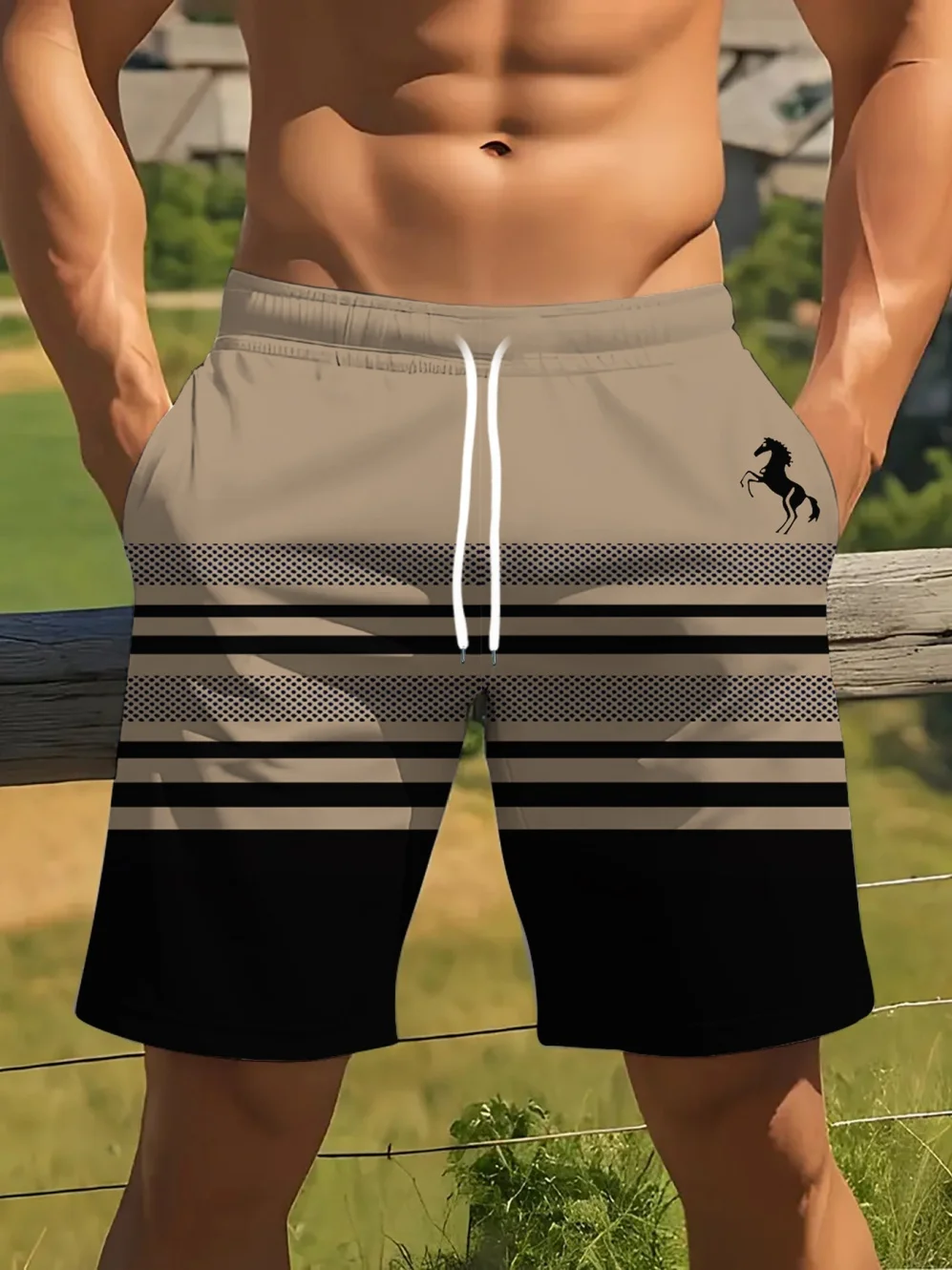 Men's Beach Shorts Simple Stripes Design Pattern Print Casual Drawstring Design Shorts Summer Fashion Vacation Men Sports Shorts
Men's Beach Shorts Simple Stripes Design Pattern Print Casual Drawstring Design Shorts Summer Fashion Vacation Men Sports Shorts