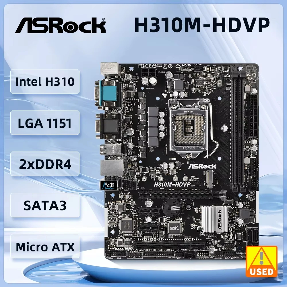 ASRock H310M-HDVP Motherboard LGA 1151 Intel H310 DDR4 32GB Micro ATX PCI-E 3.0 USB3.1 support i5-9500F i7-8700 cpu
ASRock H310M-HDVP Motherboard LGA 1151 Intel H310 DDR4 32GB Micro ATX PCI-E 3.0 USB3.1 support i5-9500F i7-8700 cpu