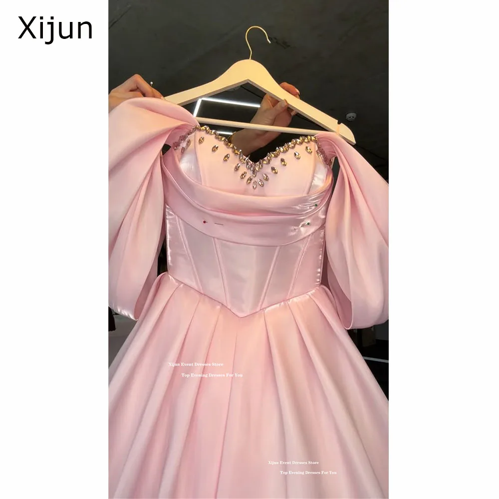 Xijun Modern Pink Long Evening Dresses Sweetheart Off The Shoulder Crystal Prom Dresses A-Line Birthday Party Dresses Customized
Xijun Modern Pink Long Evening Dresses Sweetheart Off The Shoulder Crystal Prom Dresses A-Line Birthday Party Dresses Customized
