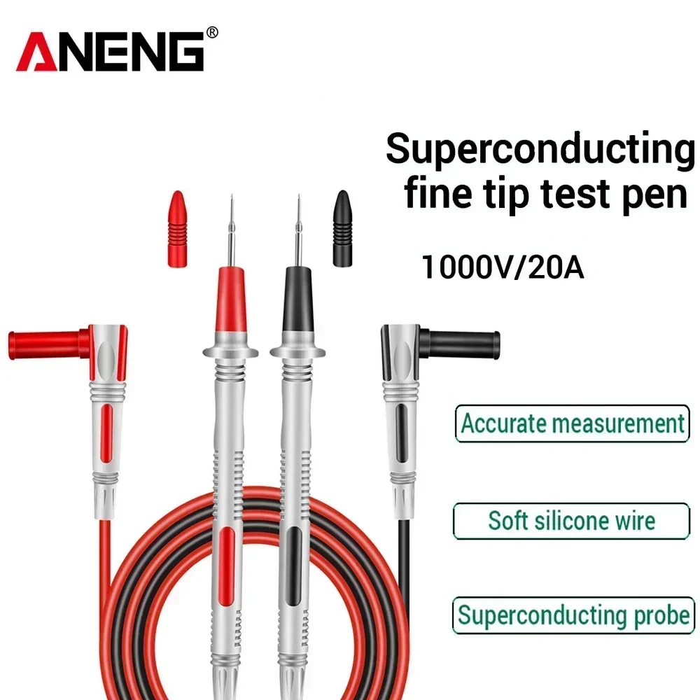Universal Multimeter Test leads Instrument accessories PT2020 High Quality Silicone 1000V 20A Steal Needle Wire Tester Pen Tools
Universal Multimeter Test leads Instrument accessories PT2020 High Quality Silicone 1000V 20A Steal Needle Wire Tester Pen Tools