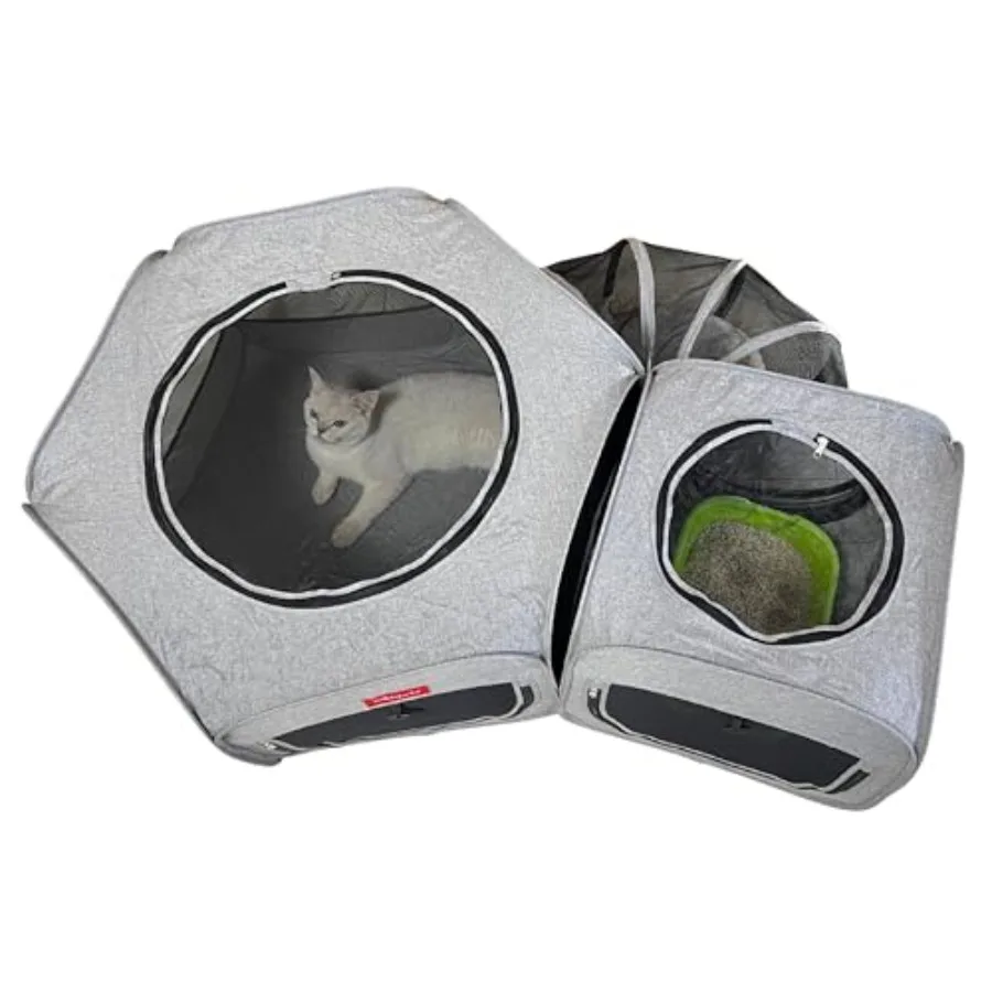 Portable Cat Playpen 2-Room with Tunnel, 3-in-1 Pop-up Cat Dog Crate Play Enclosure with Separate Areas, Foldable Pet Playpen f
Portable Cat Playpen 2-Room with Tunnel, 3-in-1 Pop-up Cat Dog Crate Play Enclosure with Separate Areas, Foldable Pet Playpen f