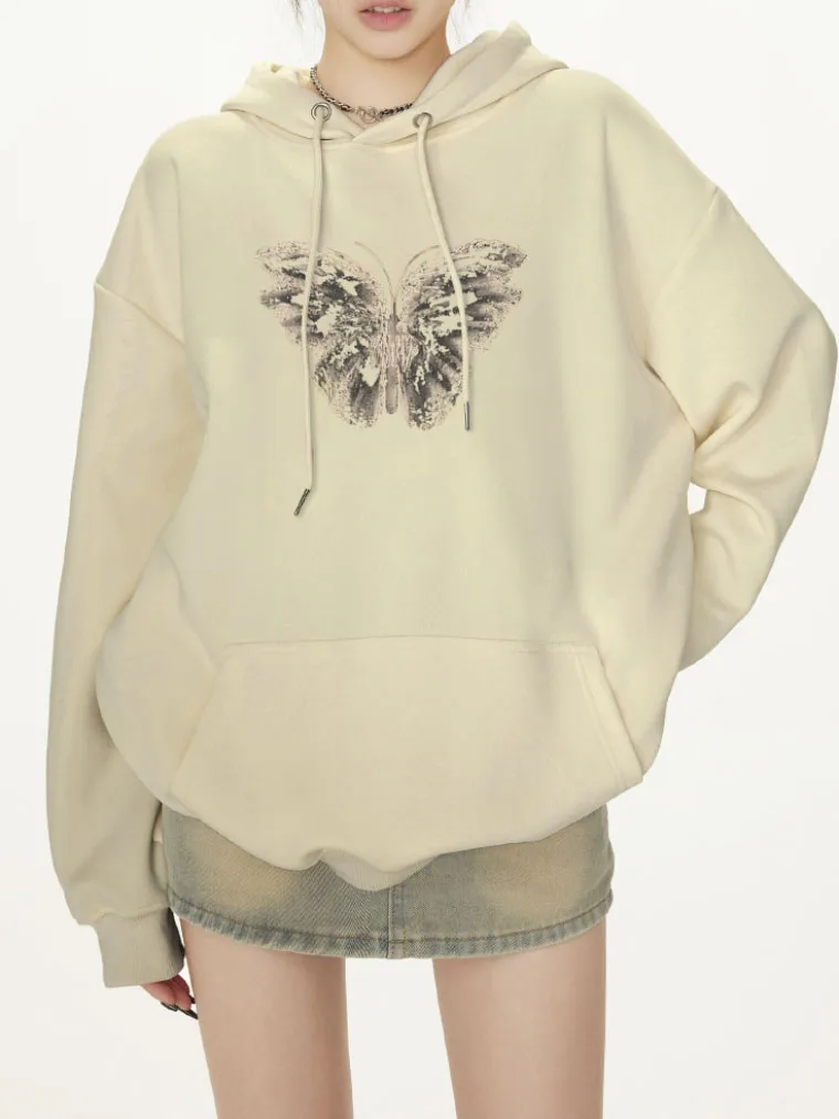 Women's Rock Punk Hoodies Butterfly Print Sweatshirts Stitch Oversize Harajuku Hooded Loose Lovers Wear Autumn Winter Top
Women's Rock Punk Hoodies Butterfly Print Sweatshirts Stitch Oversize Harajuku Hooded Loose Lovers Wear Autumn Winter Top