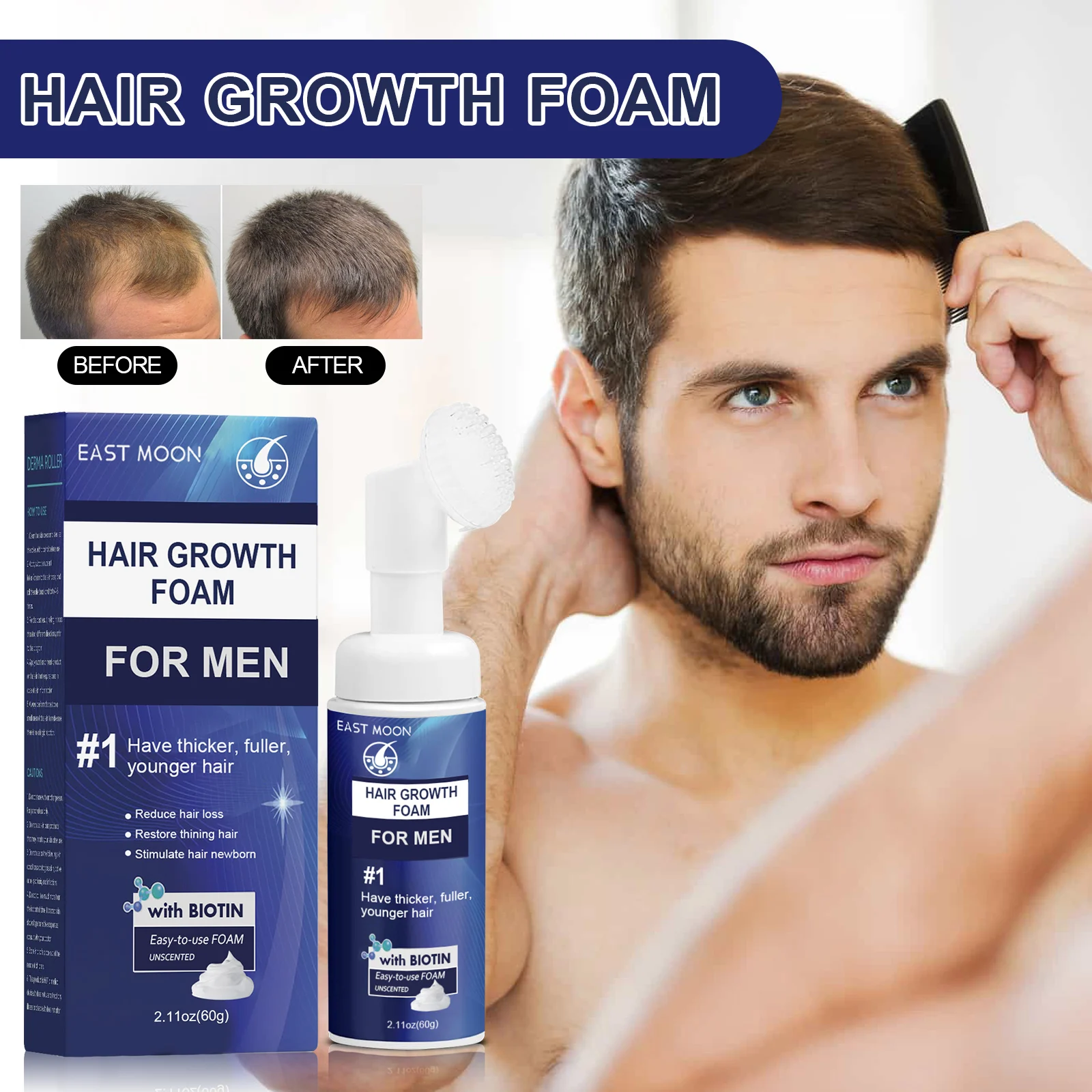 Men's Hair Mousse Nourishes the roots and shaft for voluminous full-bodied hair
Men's Hair Mousse Nourishes the roots and shaft for voluminous full-bodied hair