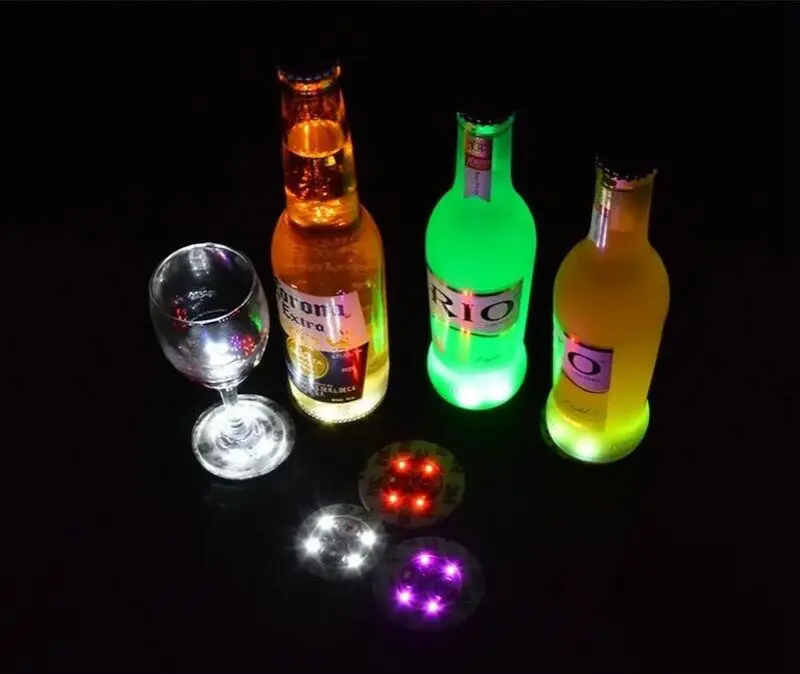 36pcs Super bright 3mm 4LEDs Flashing Light Bottle Cup Mat Coaster LED Glorifier glow Sticker Club Bar Party Decoration-6 Colors
36pcs Super bright 3mm 4LEDs Flashing Light Bottle Cup Mat Coaster LED Glorifier glow Sticker Club Bar Party Decoration-6 Colors