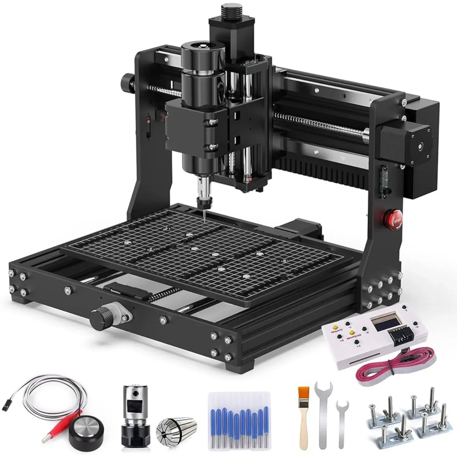 500W CNC Router Machine, Wood Router 3 Axis Desktop CNC Machine for Metal Wood Acrylic MDF with Limit Switches, Emergency-Stop
500W CNC Router Machine, Wood Router 3 Axis Desktop CNC Machine for Metal Wood Acrylic MDF with Limit Switches, Emergency-Stop