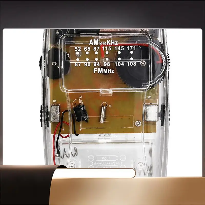 Transparent AM/FM Radio Portable Pointer Tuning Support Headphones For Church Conference Museum Guide No External FM-X64A
Transparent AM/FM Radio Portable Pointer Tuning Support Headphones For Church Conference Museum Guide No External FM-X64A