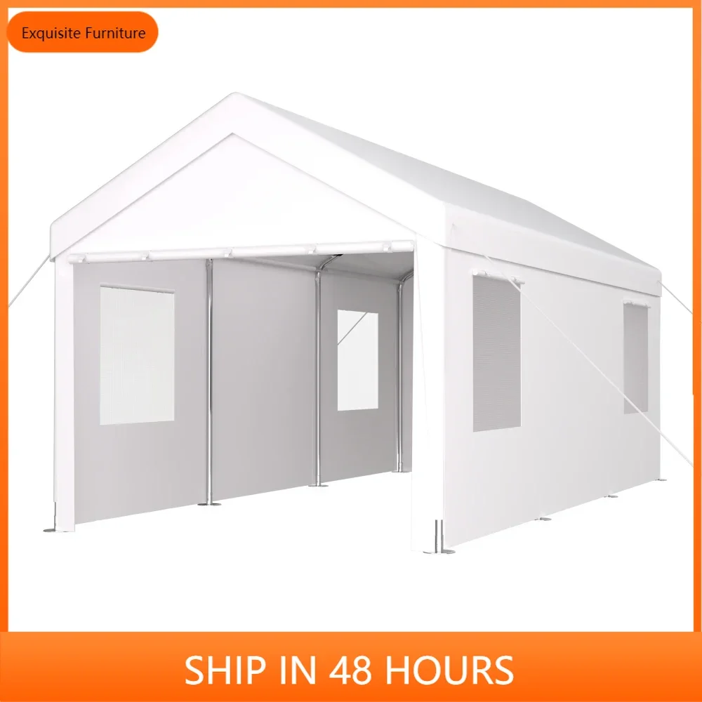 Carport 10' x 20' Portable Garage, Heavy Duty Car Port Canopy with 2 Roll-up Doors & 4 Ventilated Windows for Car, Truck, Boat
Carport 10' x 20' Portable Garage, Heavy Duty Car Port Canopy with 2 Roll-up Doors & 4 Ventilated Windows for Car, Truck, Boat