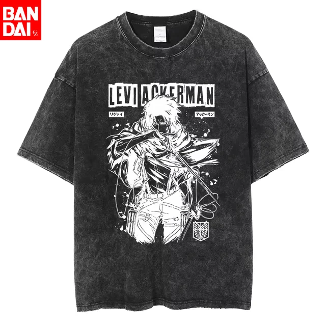 Attack on Titan Eren Yeager Founding Titan & Colossal Titan Split-design Vintage Wash Print T Shirt Men 2026 Summer Black
Attack on Titan Eren Yeager Founding Titan & Colossal Titan Split-design Vintage Wash Print T Shirt Men 2026 Summer Black