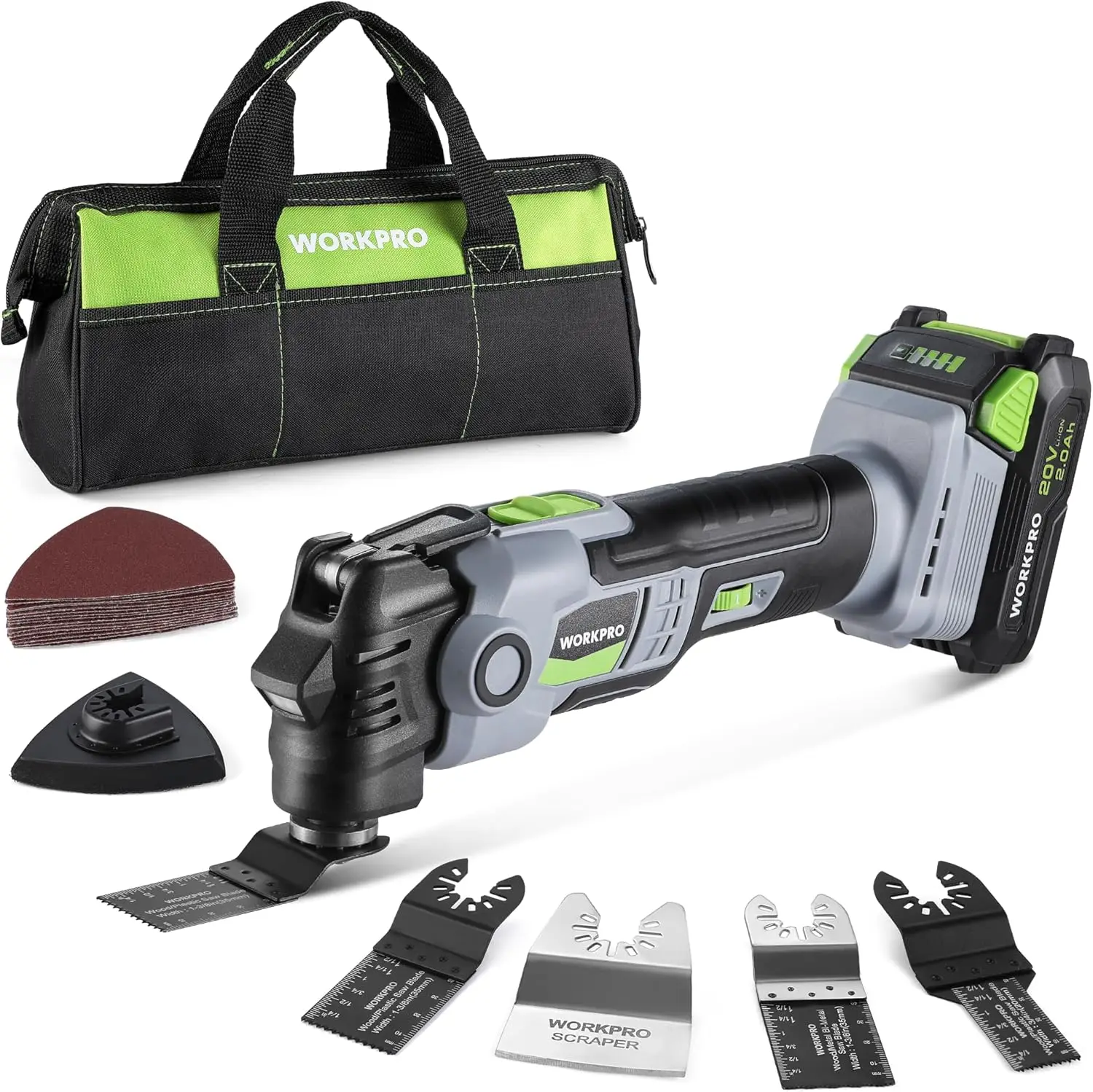 Cordless Brushless Oscillating Multi Tool Kit, 19,000 RPM, 6 Speeds, 21 Accessories, Battery & Bag
Cordless Brushless Oscillating Multi Tool Kit, 19,000 RPM, 6 Speeds, 21 Accessories, Battery & Bag