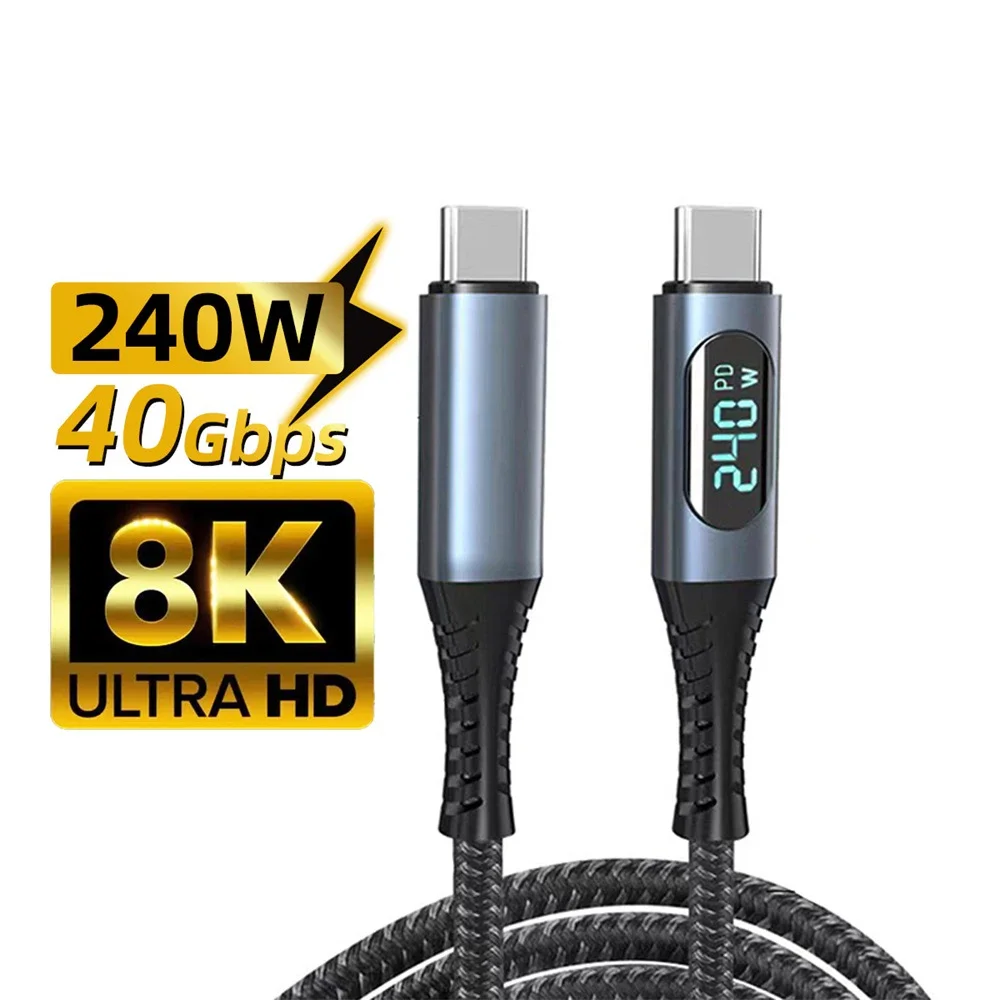 PD 240W USB 4.0 USB C Cable 8K 60Hz Type C to C Cable Fast Charging 40Gbps Data Transfer For MacBook Pro Nintendo Switch Galaxy
PD 240W USB 4.0 USB C Cable 8K 60Hz Type C to C Cable Fast Charging 40Gbps Data Transfer For MacBook Pro Nintendo Switch Galaxy