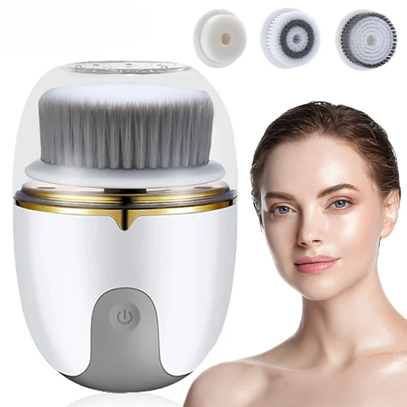 3 in 1 Waterproof Facial Cleansing Brush Device Silicone Deep Cleansing Face Scrubber Exfoliator Cleaner Vibration Massager
3 in 1 Waterproof Facial Cleansing Brush Device Silicone Deep Cleansing Face Scrubber Exfoliator Cleaner Vibration Massager