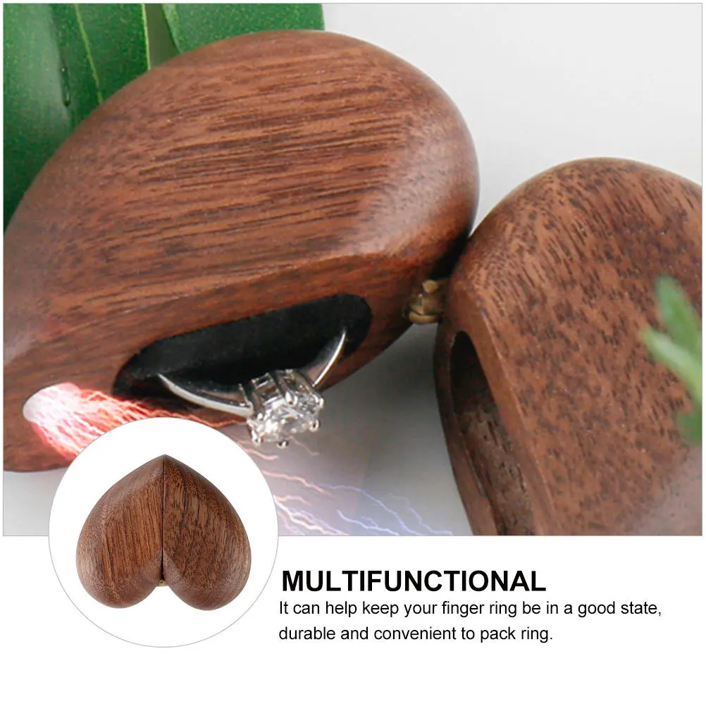 1pc Solid Wood Heart-Shaped Ring Box Brown Fine Polishing Smooth No Burrs Wedding Ring Display Case Proposal Storage Organizer
1pc Solid Wood Heart-Shaped Ring Box Brown Fine Polishing Smooth No Burrs Wedding Ring Display Case Proposal Storage Organizer