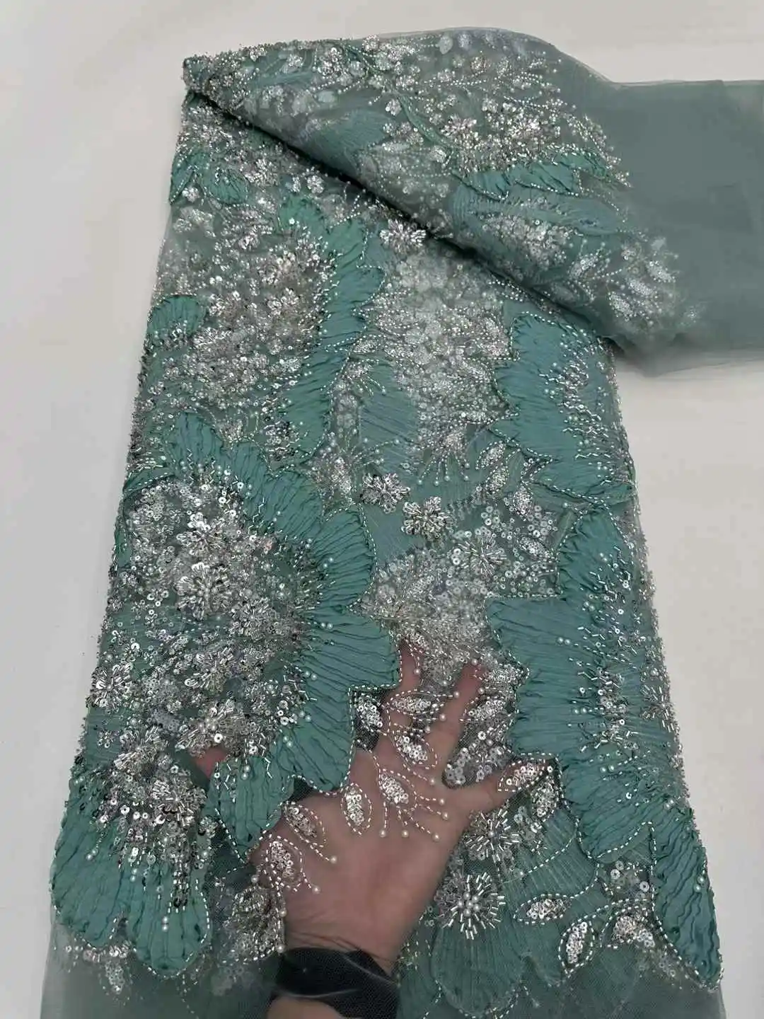 African Handmade Beaded Lace Fabric for Women, Nigreian Embroidery, Luxury Sequins, Wedding Dress, High Quality, RF750, 2025
African Handmade Beaded Lace Fabric for Women, Nigreian Embroidery, Luxury Sequins, Wedding Dress, High Quality, RF750, 2025