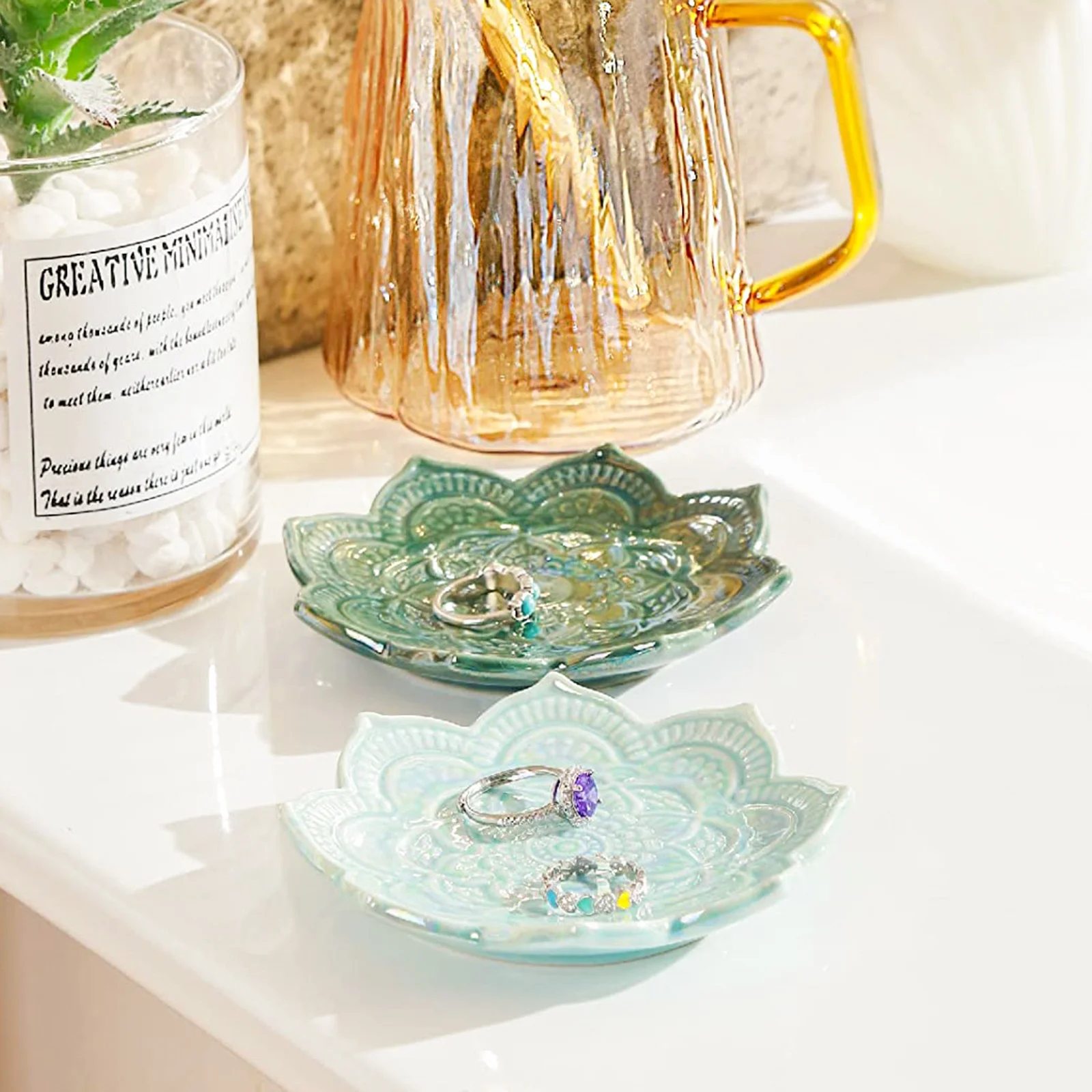 Necklace Holder Tray Small Trinket Dish Cute Practical Jewelry Mandala Ring Plate 
Necklace Holder Tray Small Trinket Dish Cute Practical Jewelry Mandala Ring Plate