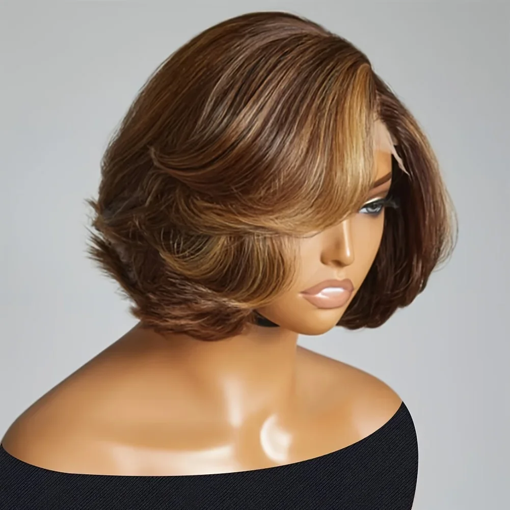 HIghlight Brown Bob Natural Glueless Body Wave 5x5 Silk Base Jewish Human Hair Wig Baby Hair HD Lace European Hair Preplucked
HIghlight Brown Bob Natural Glueless Body Wave 5x5 Silk Base Jewish Human Hair Wig Baby Hair HD Lace European Hair Preplucked