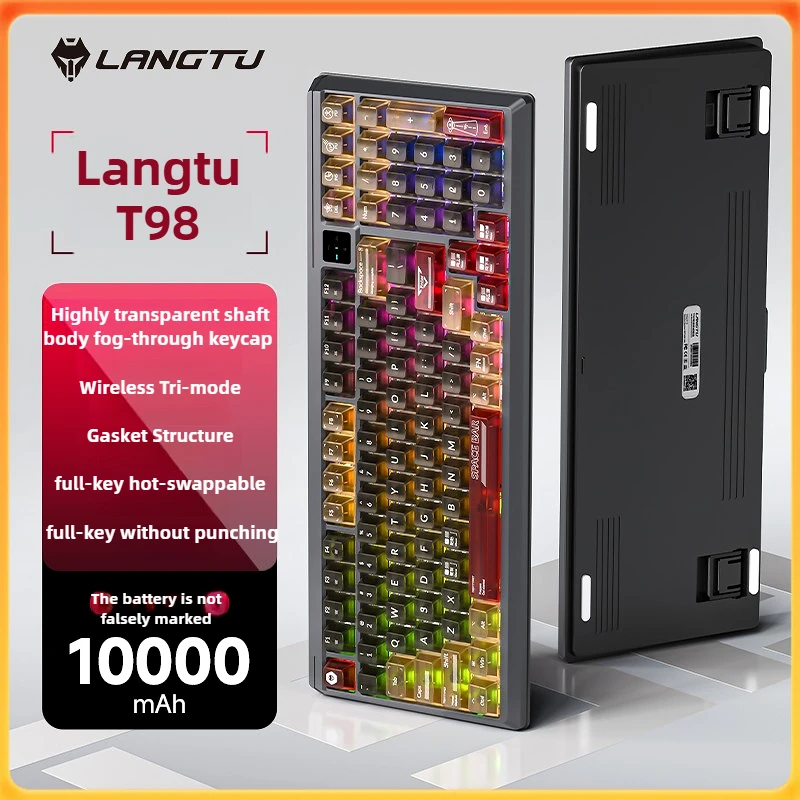 Прозрачная механическая клавиатура Langtu T98PRO, трехрежимная клавиатура с возможностью горячей замены, сверхдлительный срок службы батареи 10000 мАч
Прозрачная механическая клавиатура Langtu T98PRO, трехрежимная клавиатура с возможностью горячей замены, сверхдлительный срок службы батареи 10000 мАч