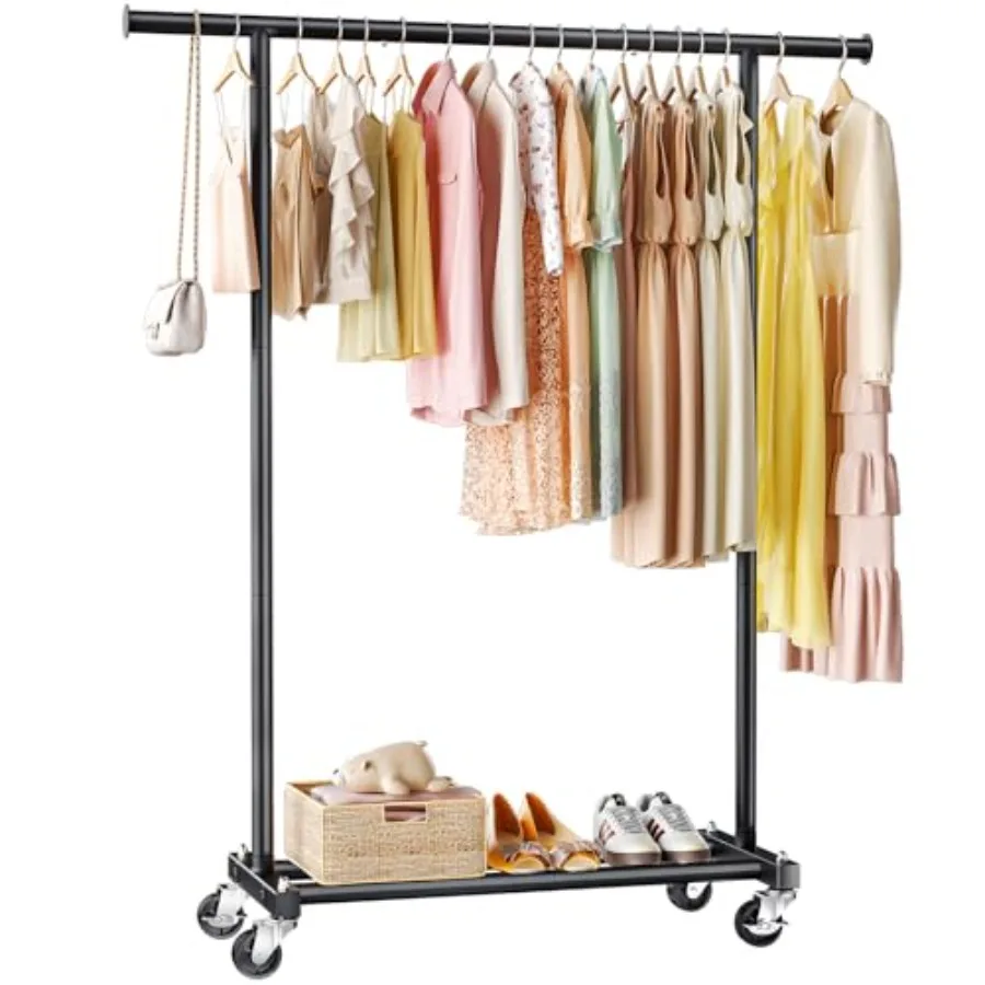 Clothing Rack for Hanging Clothes 45" Wide Rolling Clothes Rack Metal Garment Hanger Rack with Wheels Portable Coat Rack Wardro
Clothing Rack for Hanging Clothes 45" Wide Rolling Clothes Rack Metal Garment Hanger Rack with Wheels Portable Coat Rack Wardro