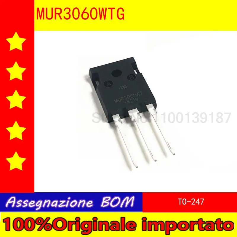 10 шт./лот MUR3060WTG MUR3060WT TO-247 Диод выпрямителя быстрого восстановления 30 А 600 в
10 шт./лот MUR3060WTG MUR3060WT TO-247 Диод выпрямителя быстрого восстановления 30 А 600 в
