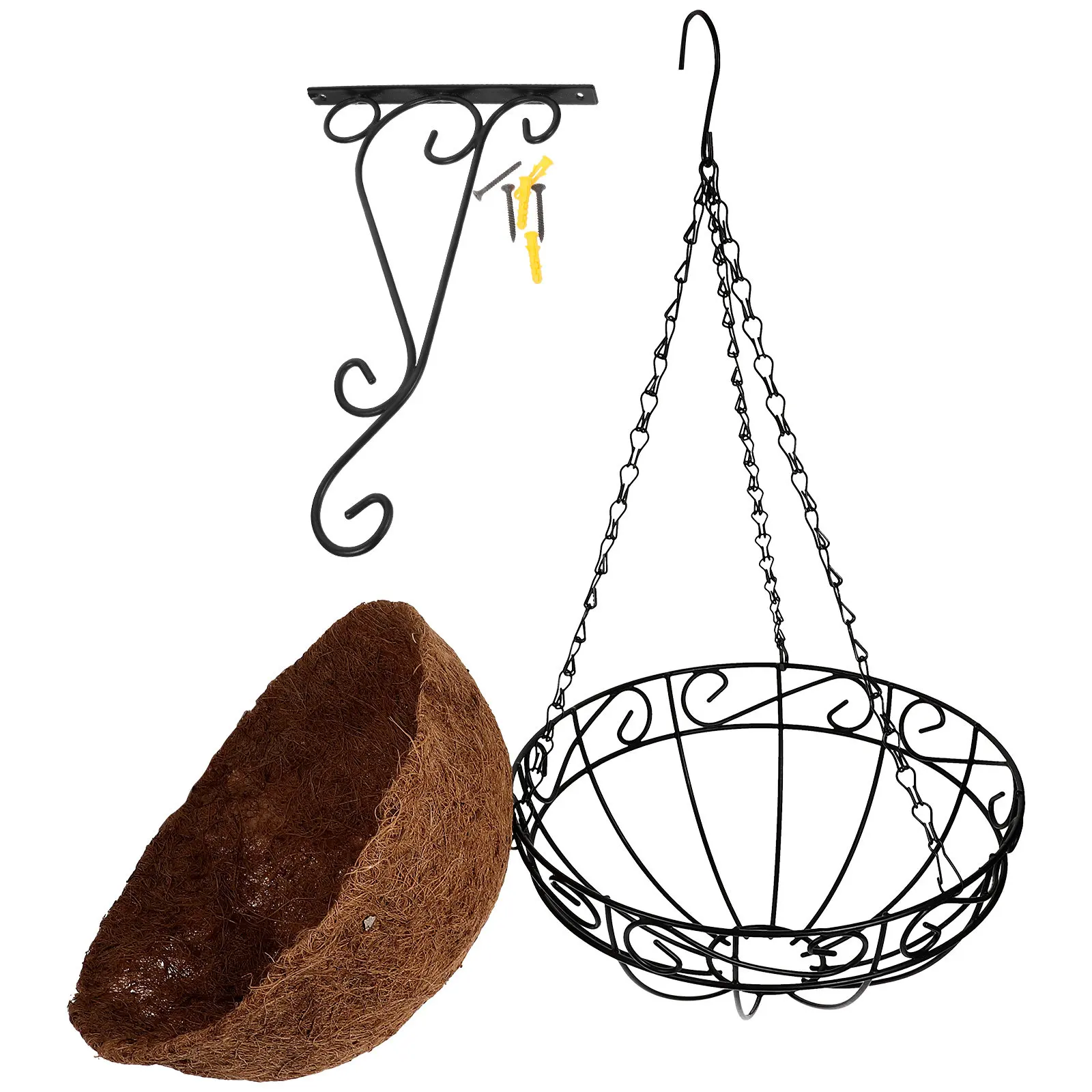 Sturdy Iron Hanging Planter Basket with Breathable Liner Hanging Flower Pot for Outdoor Plants Garden Patio Balcony
Sturdy Iron Hanging Planter Basket with Breathable Liner Hanging Flower Pot for Outdoor Plants Garden Patio Balcony