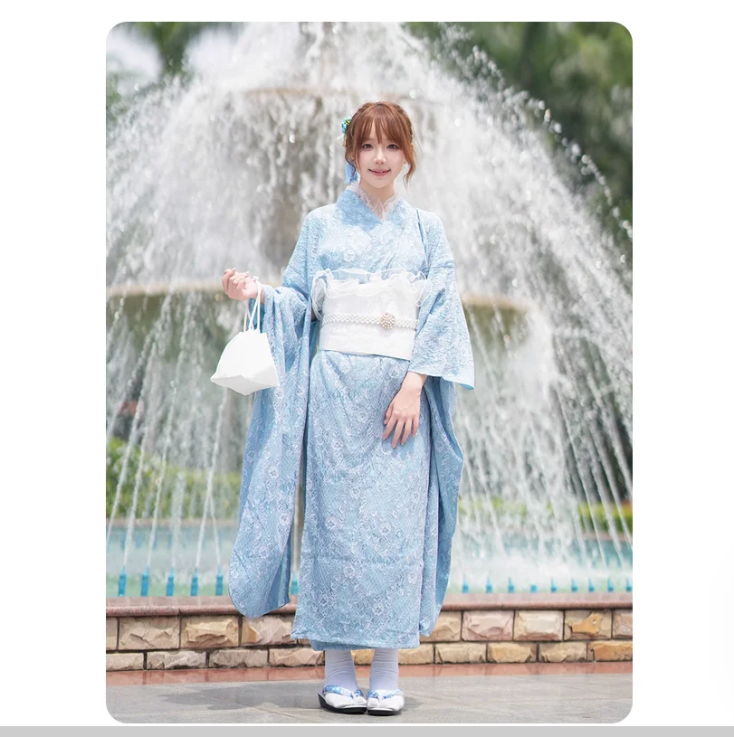 Blue Lace Kimono Female Japanese Improved Big Sleeve Dress Sweet Stage Dress
Blue Lace Kimono Female Japanese Improved Big Sleeve Dress Sweet Stage Dress