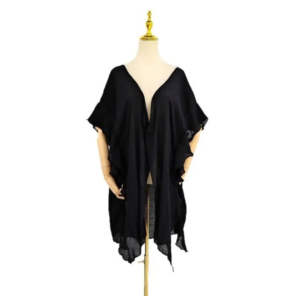 Fashion Ruffle Trim Beach Cover Up Polyester Fiber Breathable Swim Cardigan Quick Dry Oversized Bikini Shawl Women
Fashion Ruffle Trim Beach Cover Up Polyester Fiber Breathable Swim Cardigan Quick Dry Oversized Bikini Shawl Women