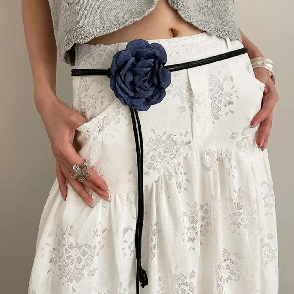 Vintage Chiffon Floral Waist Belt French Style Retro Denim Blue Rose Belt Skirt Dress Decoration Wax Line Heart Waistband Party
Vintage Chiffon Floral Waist Belt French Style Retro Denim Blue Rose Belt Skirt Dress Decoration Wax Line Heart Waistband Party