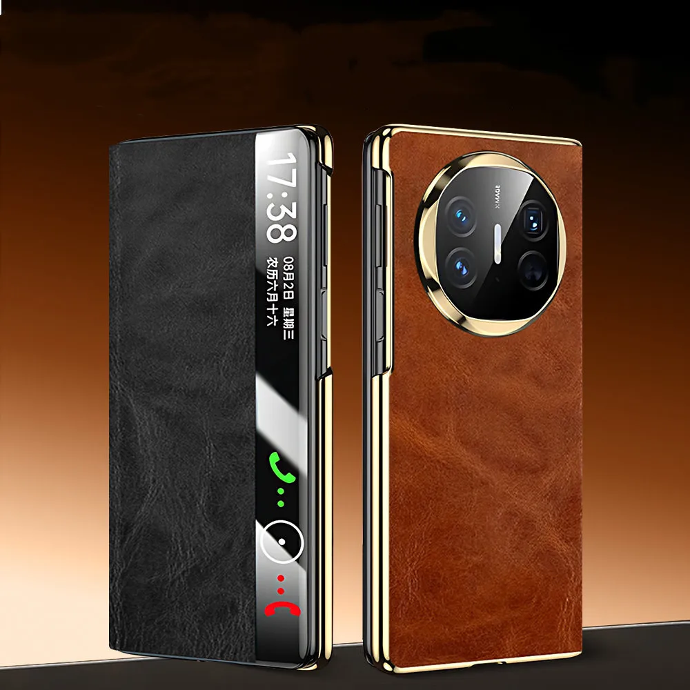 Genuine Cowhide Leather Oil Wax Flip Case for Huawei Mate X6 Window View Business Cover
Genuine Cowhide Leather Oil Wax Flip Case for Huawei Mate X6 Window View Business Cover