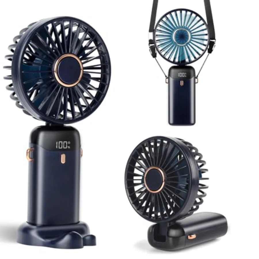 Portable Handheld Fan, 12 hours, Upgrade 3200mAh Portable Fan with LED Display, 90° Foldable, 5 Speed Wind, Hand Held/Neck/Desk
Portable Handheld Fan, 12 hours, Upgrade 3200mAh Portable Fan with LED Display, 90° Foldable, 5 Speed Wind, Hand Held/Neck/Desk