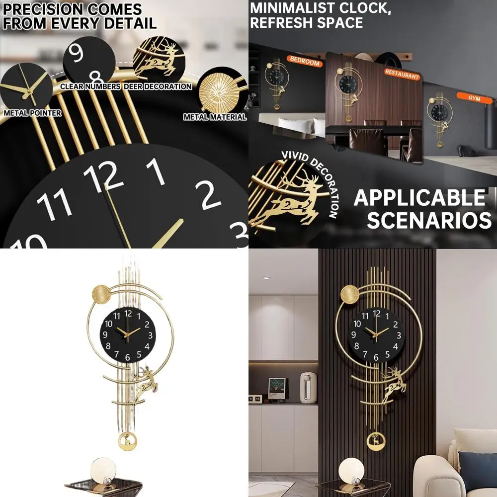 Silent, Oversized Modern Wall Clock - Battery-Powered, 14.9x32.2 Inch, Golden for Living Room, Bedroom, Office, Kitchen
Silent, Oversized Modern Wall Clock - Battery-Powered, 14.9x32.2 Inch, Golden for Living Room, Bedroom, Office, Kitchen