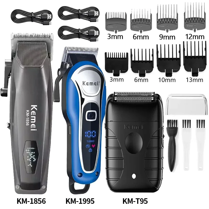 Kemei Hair Clipper Km-1856 Km-1995Km-T95 Barber Blading Men's Hair Cutting Machine Clipper Grooming Cordless Rechargeable Shaver
Kemei Hair Clipper Km-1856 Km-1995Km-T95 Barber Blading Men's Hair Cutting Machine Clipper Grooming Cordless Rechargeable Shaver