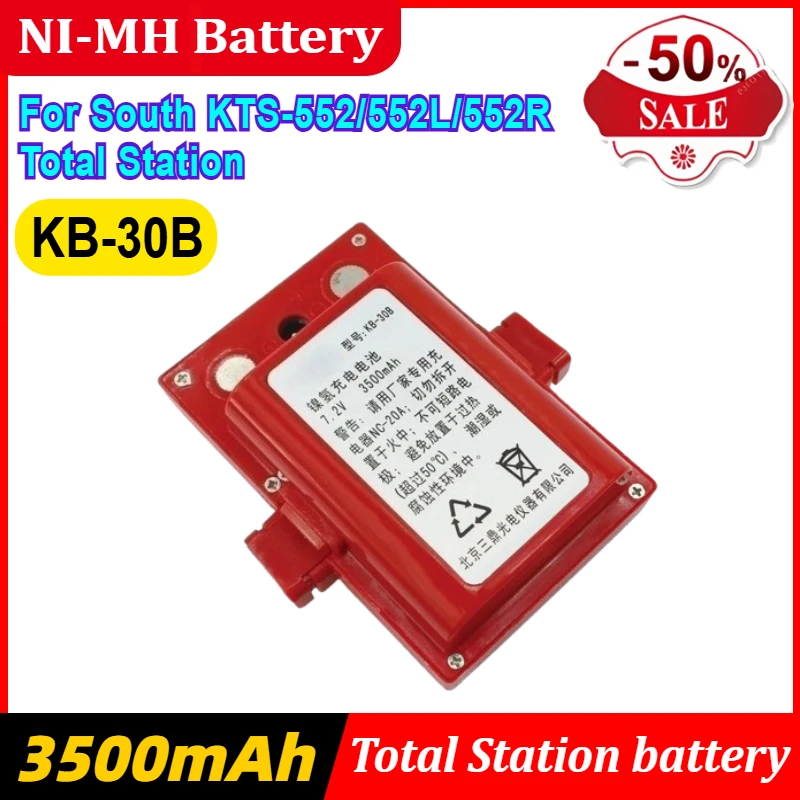 7.2V 3500mAh Battery KB-30B for South KTS-552/552L/552R Total Station NI-MH Battery
7.2V 3500mAh Battery KB-30B for South KTS-552/552L/552R Total Station NI-MH Battery