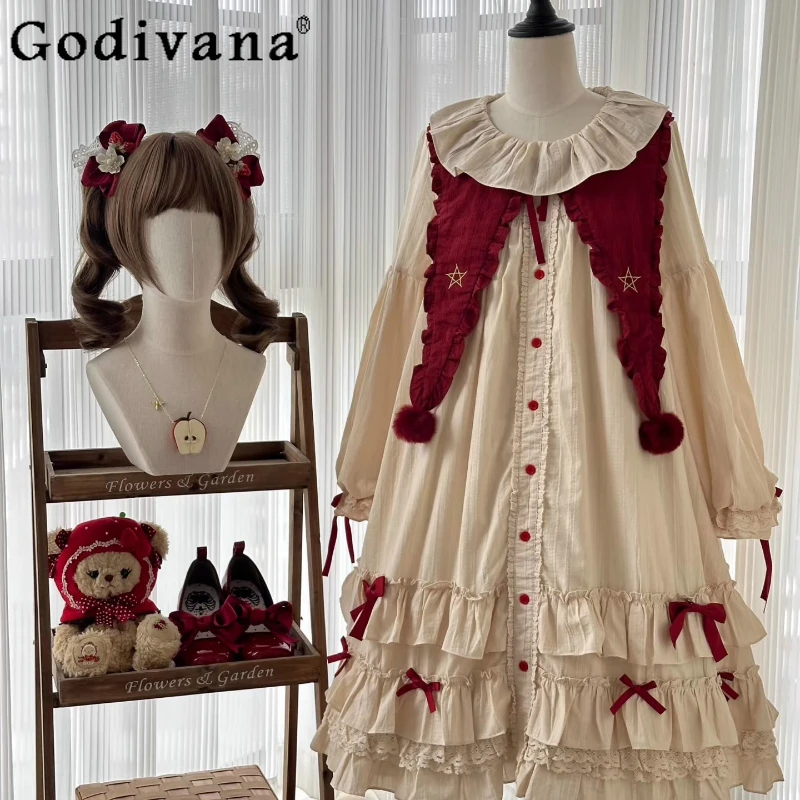 Original Lolita Long Sleeve Dress Girls Autumn and Winter New Sweet Cute Princess Dress Japanese Daily Kawaii Lolita Cos Dress
Original Lolita Long Sleeve Dress Girls Autumn and Winter New Sweet Cute Princess Dress Japanese Daily Kawaii Lolita Cos Dress