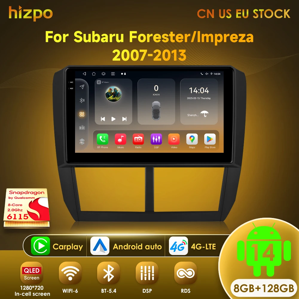 Автомобильный радиоприемник Hizpo Android 14 для Subaru Forester 3 SH 2007-2013 для Impreza GH GE 2 Din, мультимедийный плеер 2din Carplay, головное устройство
Автомобильный радиоприемник Hizpo Android 14 для Subaru Forester 3 SH 2007-2013 для Impreza GH GE 2 Din, мультимедийный плеер 2din Carplay, головное устройство