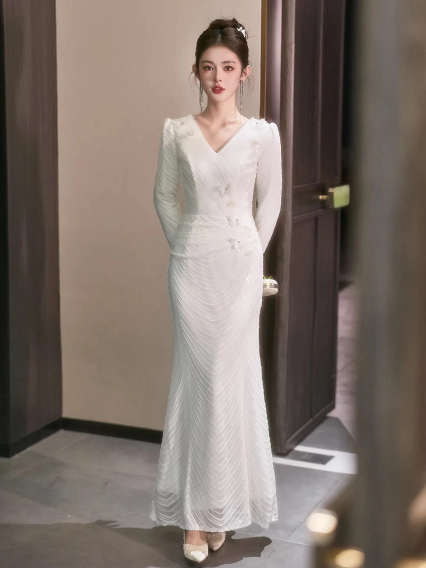 White Evening Gown Women's Host Adult Ceremony Ball Ele Lightweight Slimming Fi Tail Long Dr Korean Sle
White Evening Gown Women's Host Adult Ceremony Ball Ele Lightweight Slimming Fi Tail Long Dr Korean Sle