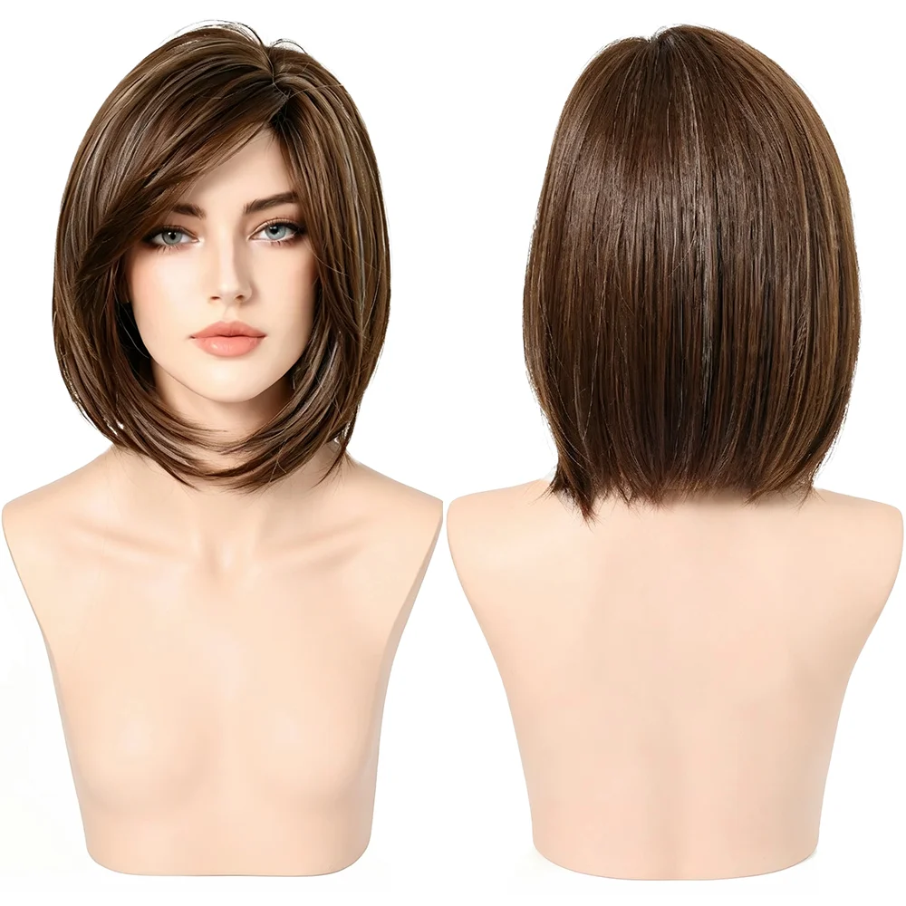 Brown Ombre Short Bob Wig Layered Side Bangs Natural Hairline High Temp Synthetic Hair Glueless For Women Daily Party Cosplay
Brown Ombre Short Bob Wig Layered Side Bangs Natural Hairline High Temp Synthetic Hair Glueless For Women Daily Party Cosplay
